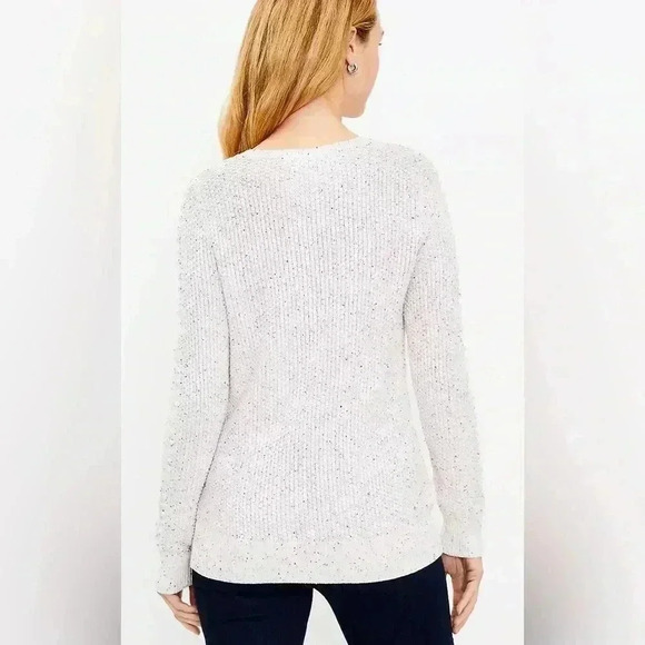LOFT Flecked Bobble Sleeve Sweater Size Medium NWT - Picture 3 of 13